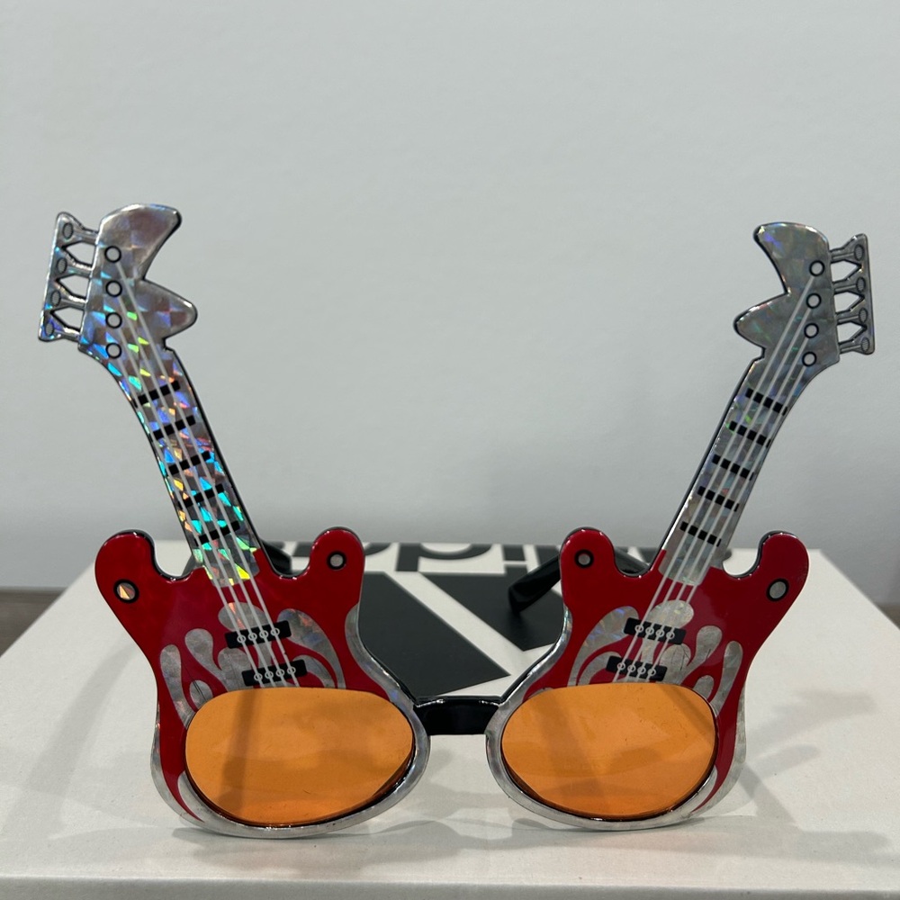 Source Unknown Red and Orange Guitar Sunglasses